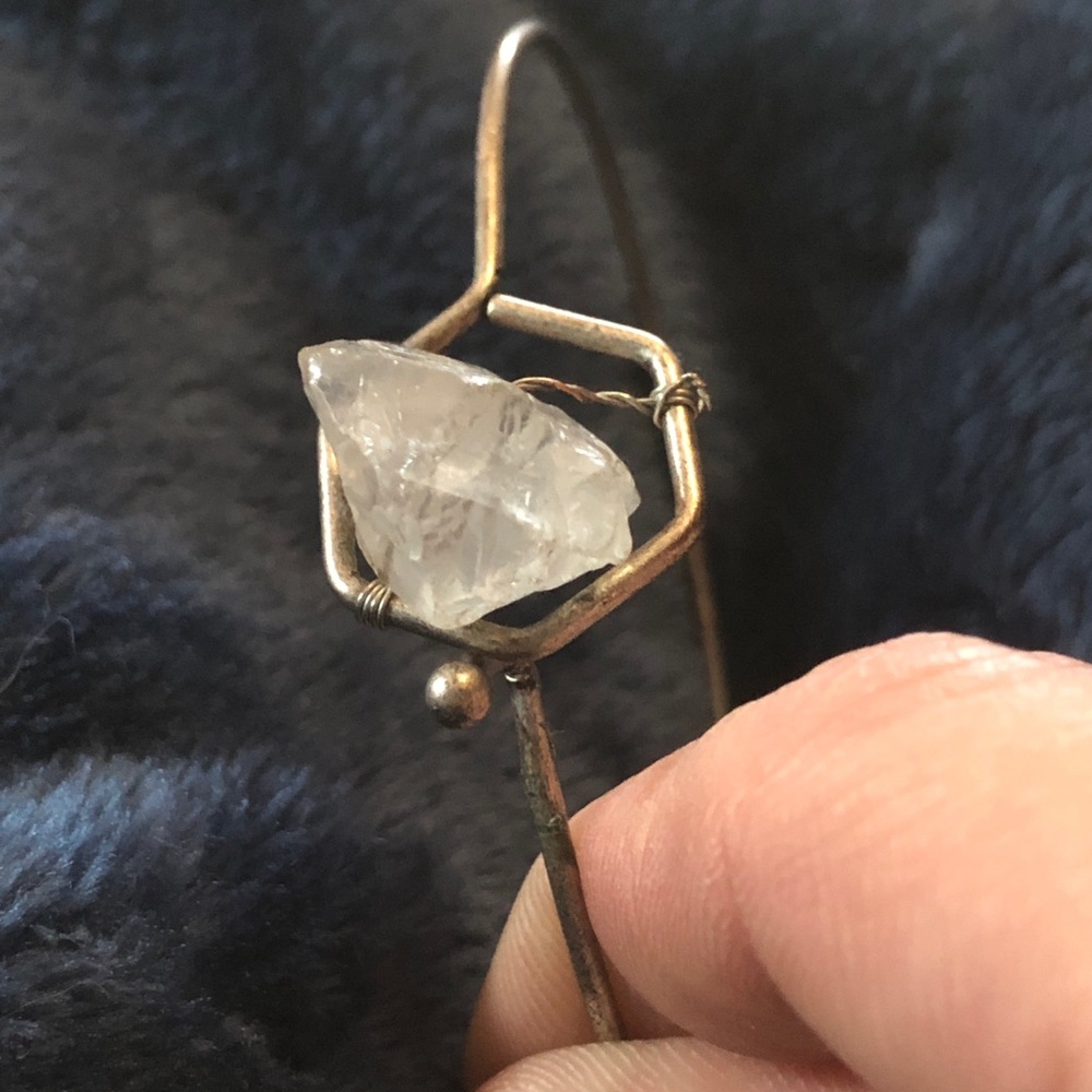 Clear Quartz crystal healing bangle bracelet